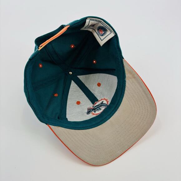 Vintage Miami Dolphins Hat Cap SnapBack Logo 7 90’s NFL Blue Orange - Picture 6 of 7